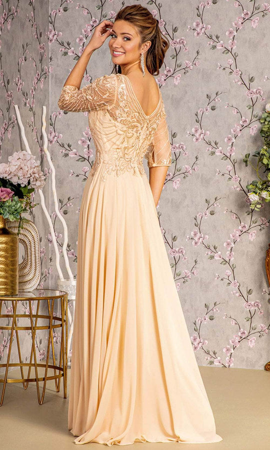 GLS by Gloria GL3446 - Sequin Embroidery Formal Dress