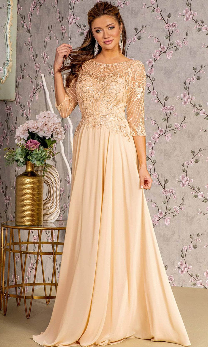 3D Flower Off Shoulder A-Line Women Formal Dress by GLS by Gloria - GL3443 - Special Occasion/Curves