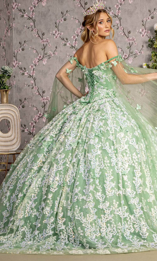 GLS by Gloria GL3451 - Off-Shoulder Sequin Ballgown