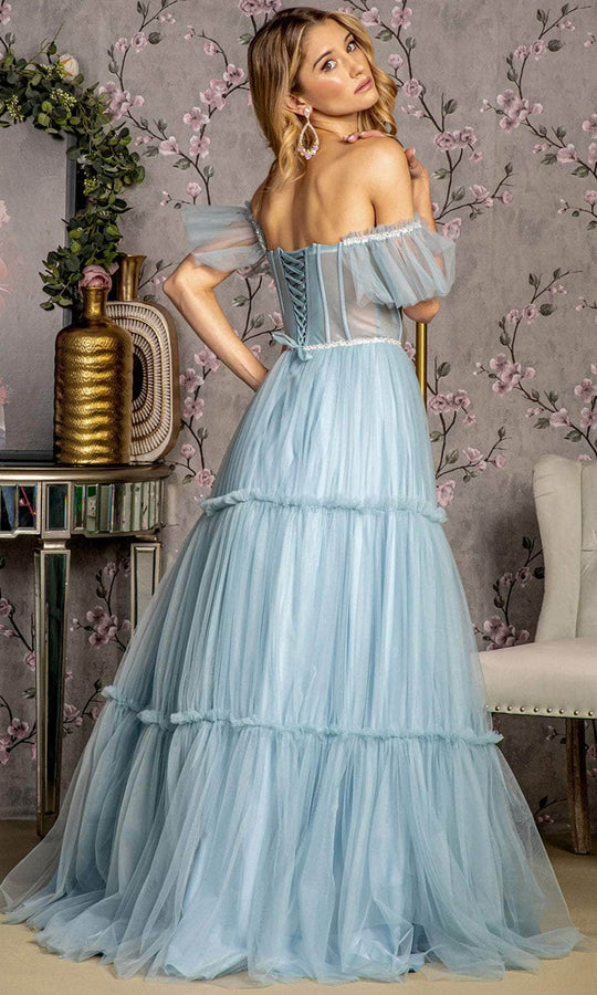GLS by Gloria GL3453 - Off-Shoulder Corset Evening Dress