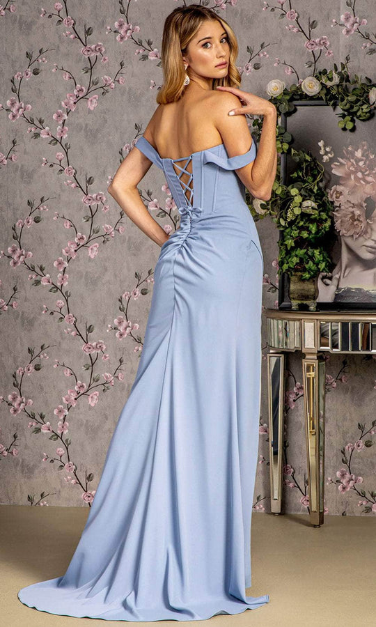 GLS by Gloria GL3456 - Off-Shoulder Basque Evening Dress
