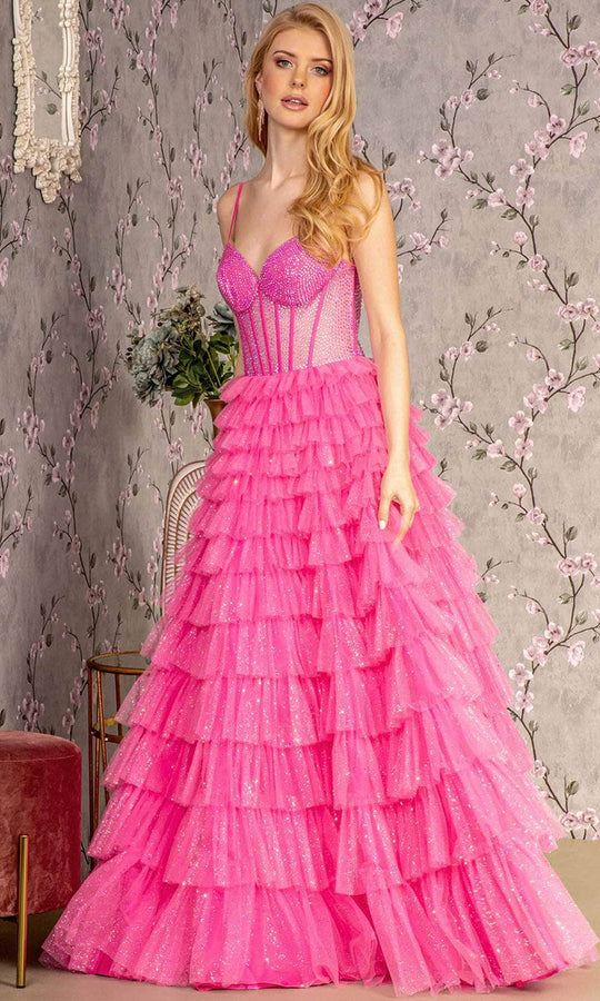 GLS by Gloria GL3463 - Glitter Sleeveless Prom Gown