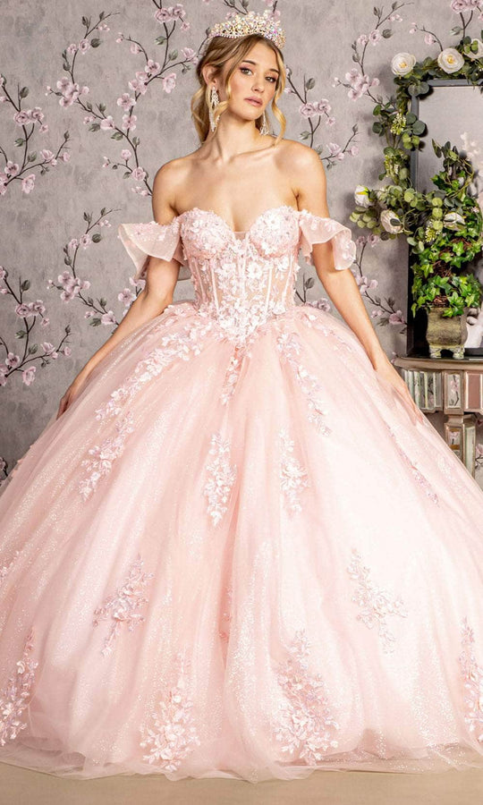 GLS by Gloria GL3475 - Corset Bodice Off-Shoulder Ballgown