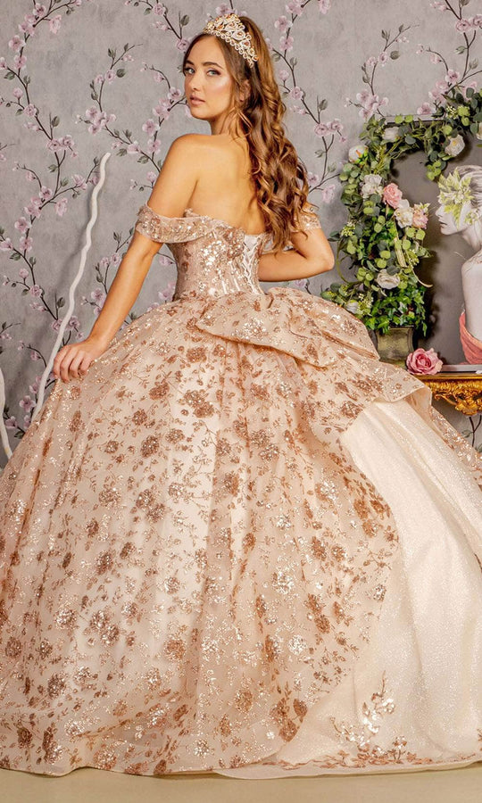 GLS by Gloria GL3485 - Off-Shoulder Bow Accented Ballgown