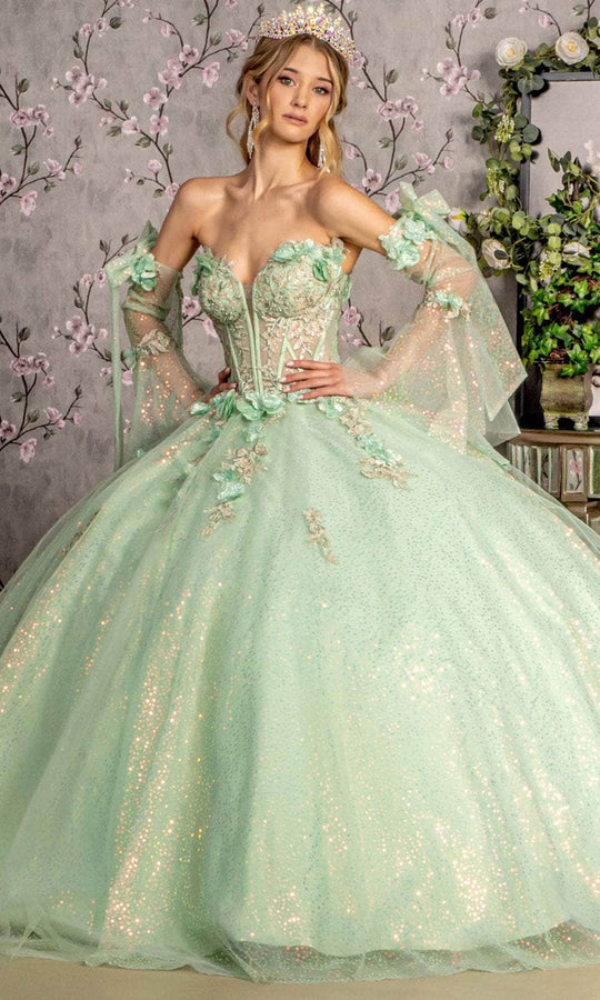 GLS by Gloria GL3486 - Floral Sweetheart Ballgown