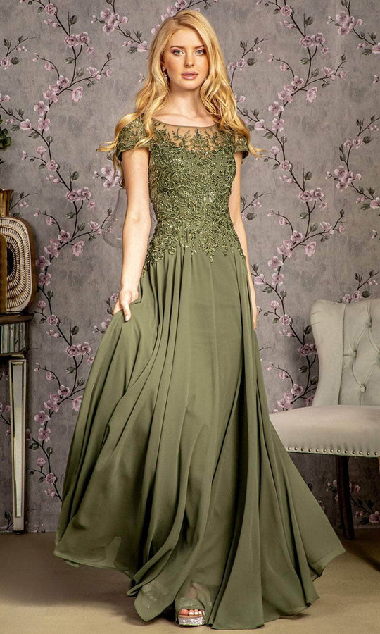 GLS by Gloria GL3491 - Bateau A-Line Prom Gown