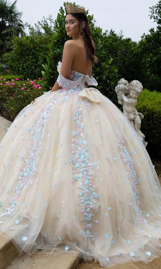 GLS by Gloria GL3504 - Floral Embroidered Ballgown