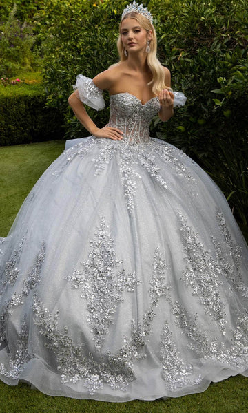 sweet 16 dresses silver Silver Quinceanera Dresses - Gray