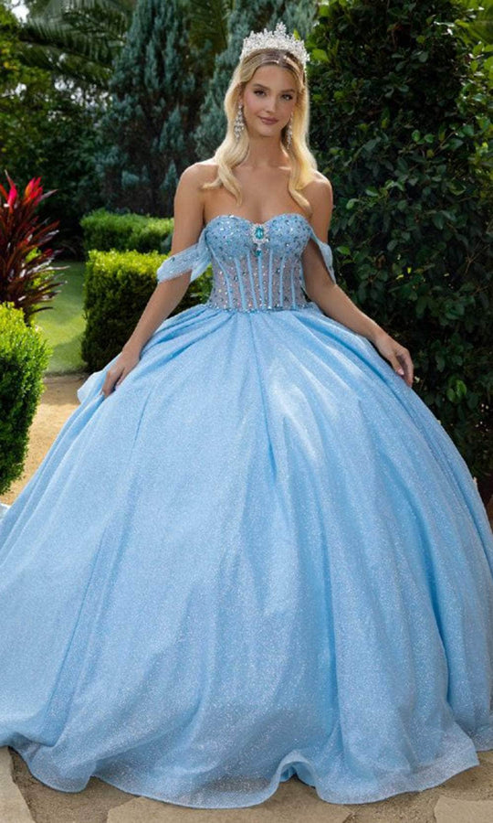 GLS by Gloria GL3527 - Off Shoulder Glitter Ballgown