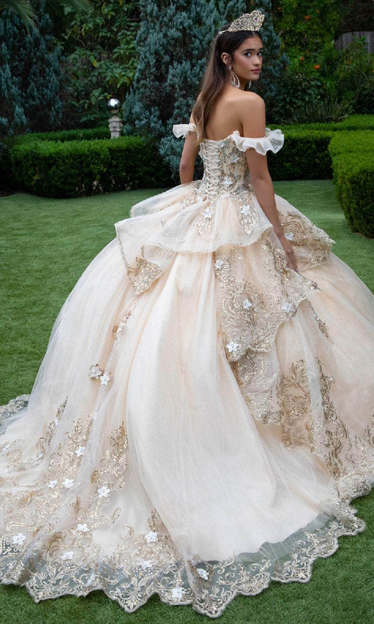 GLS by Gloria GL3528 - Embroidered Hem Ballgown
