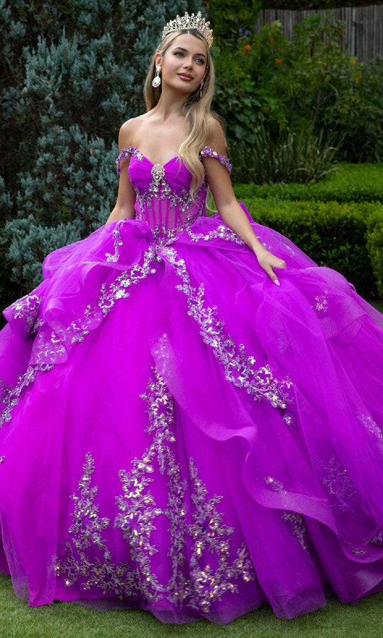 GLS by Gloria GL3548 - Sequin Embroidered Off Shoulder Ballgown