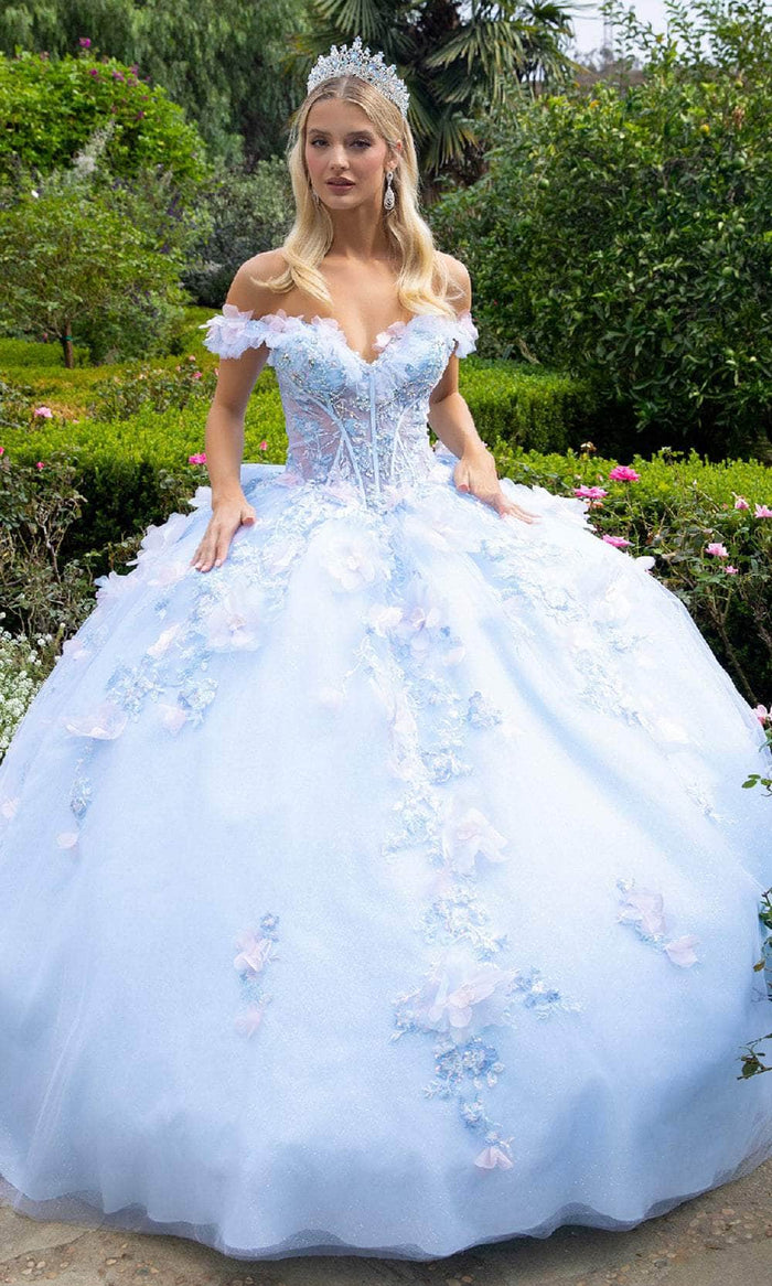 GLS by Gloria GL3555 - Long Tulle Ballgown Dress - 3D Flower Applique, Embroidery, Sequin, Beaded, Cap Sleeves, Mid-Open Back, Detachable Back Bow, Sweep Train Couture Candy GLS by Gloria GL3555 - Long Tulle Ballgown Dress - 3D Flower Applique, Embroidery, Sequin, Beaded, Cap Sleeves, Mid-Open Back, Detachable Back Bow, Sweep Train Couture Candy