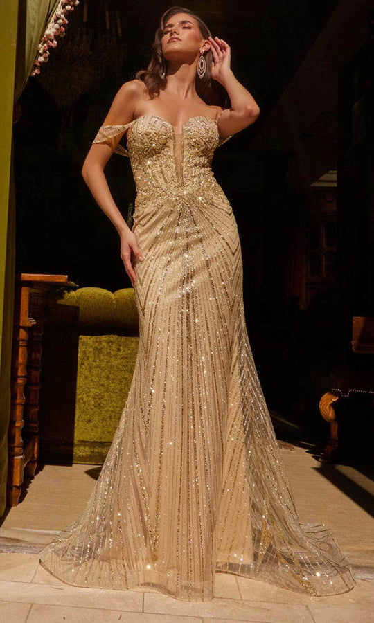 GLS by Gloria GL3558 - Off-Shoulder Sweetheart Neckline Prom Gown