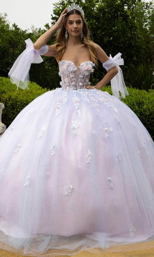 GLS by Gloria GL3570 - Sweetheart Detachable Bow Sleeve Ballgown