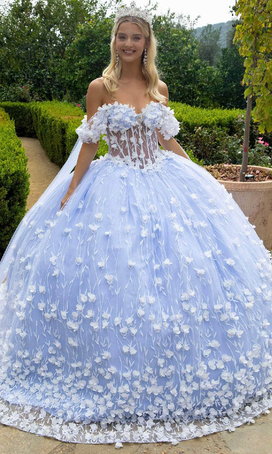 GLS by Gloria GL3571 - Off Shoulder Watteau Train Ballgown