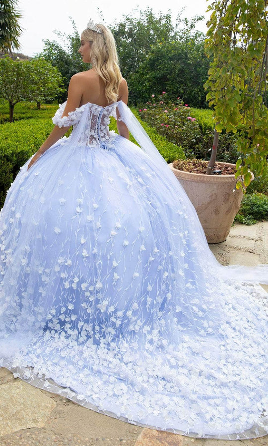 GLS by Gloria GL3571 - Off Shoulder Watteau Train Ballgown