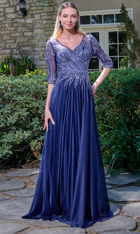 GLS by Gloria GL3739 - Keyhole Back A-Line Jersey Gown