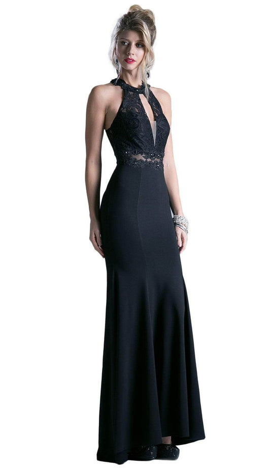 Halter Cutout Evening Dress