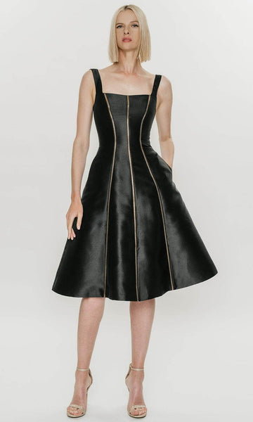 Hynes Park M589 - Tea-Length Mikado A-line Dress