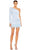 Ieena Duggal 11440 - Asymmetric Neck Feather Hem Cocktail Dress Special Occasion Dress 0 / Powder Blue