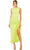 Ieena Duggal 11626 - Feather Hem Dress with Slit Special Occasion Dress 0 / Lime