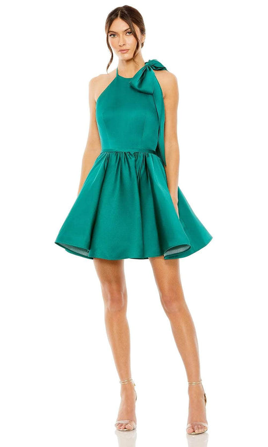 Ieena Duggal 20710 - Bow Detail Short Dress Mini Dresses 0 / Emerald