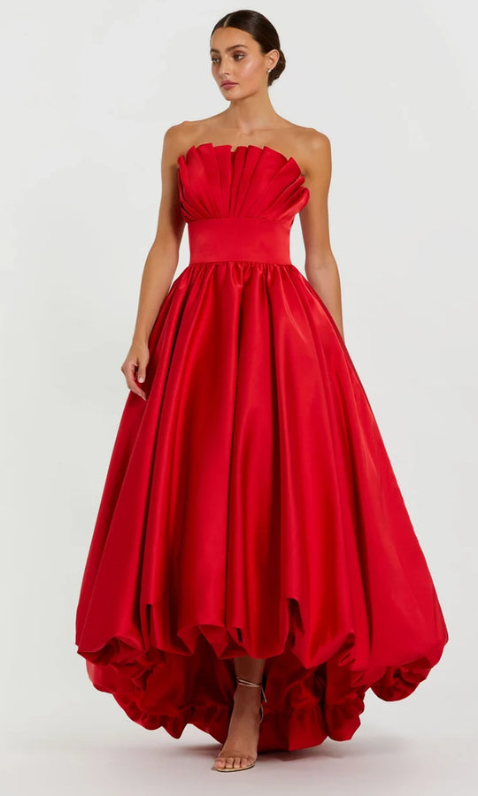 Ieena Duggal 21037 - Fan Bodice High Low Midi Dress