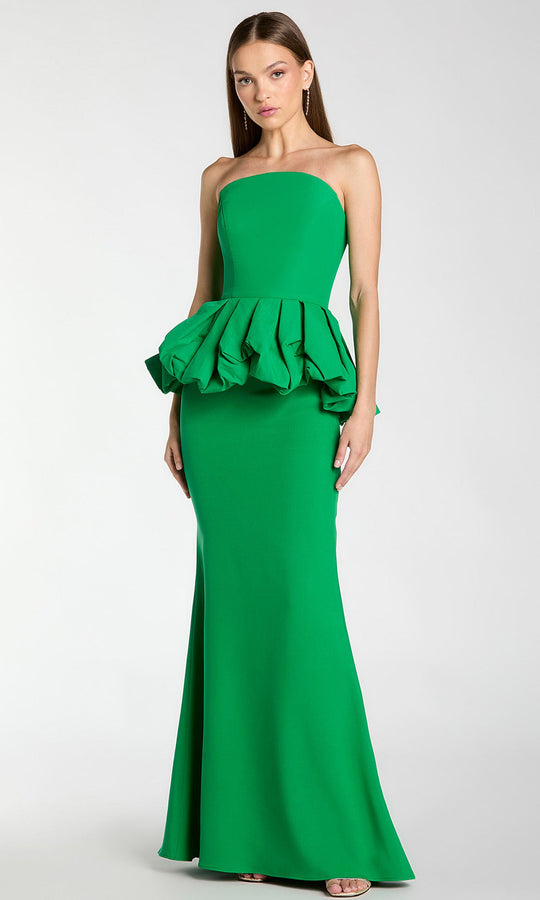 Ieena Duggal 21243 - Peplum Bubble Waist Strapless Long Gown