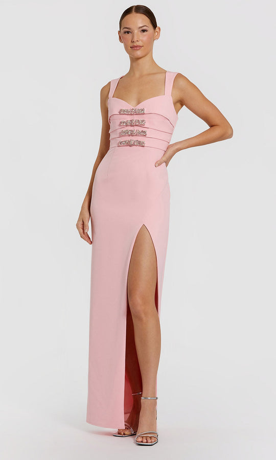 Ieena Duggal 2293 - Bow Detail Sweetheart Slit Gown