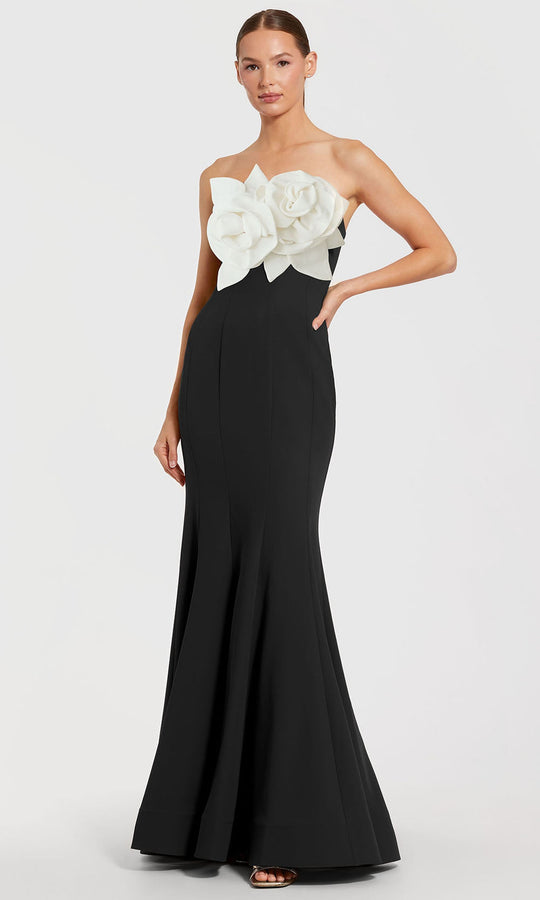Ieena Duggal 2300 - Strapless Mermaid Gown with Flowers Accent