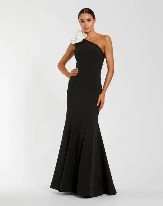 Ieena Duggal 2304 - Floral One Shoulder Mermaid Dress