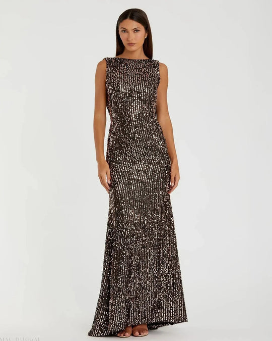 Ieena Duggal - 26331I Sequined Cowl Back Mermaid Gown