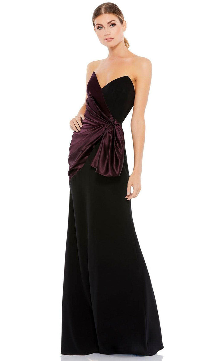 Ieena Duggal 2648 - Sweetheart Two Tone Prom Gown Special Occasion Dress 2 / Black Plum
