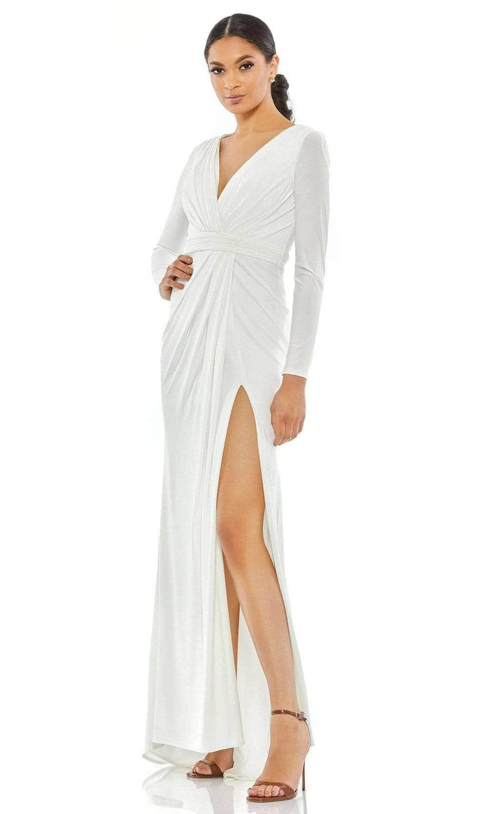 Ieena Duggal - 26554I Long Sleeve Dress Evening Dresses 0 / White