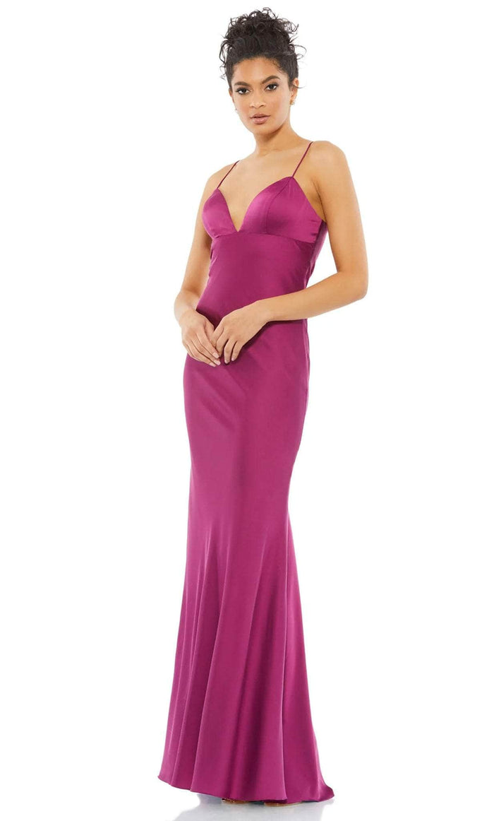 Ieena Duggal 26579 - Charmeuse Prom Gown Prom Dresses 0 / Mulberry