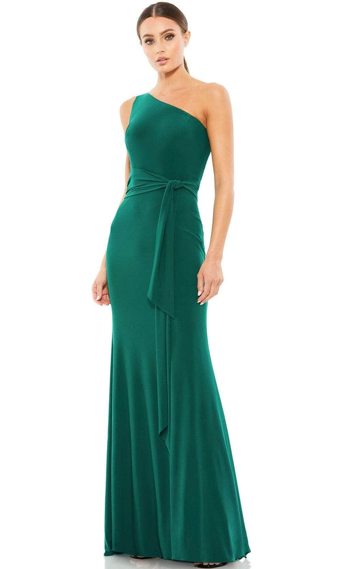 Ieena Duggal 26581 - One Shoulder Gown Prom Dresses 0 / Emerald Green