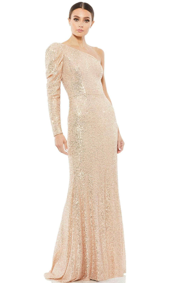 Ieena Duggal 26591 - Sequined Sheath Gown Prom Dresses 0 / Rose/Gold