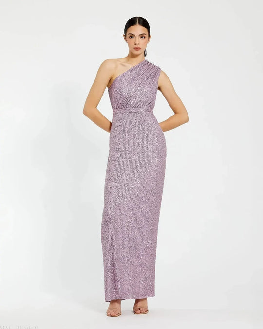 Ieena Duggal 26694 - Ruched Asymmetrical Neck Prom Gown