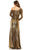 Ieena Duggal 27175 - Metallic Long Sleeve Evening Gown Evening Dresses
