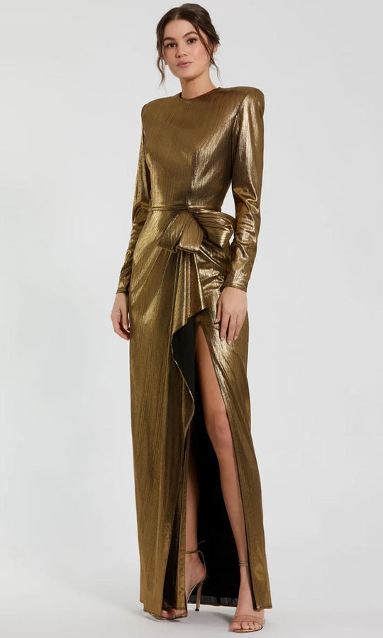 Ieena Duggal 27206 - Metallic Long Sleeve Evening Gown