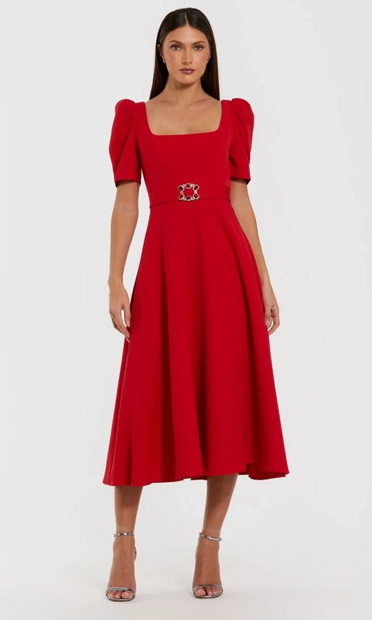 Ieena Duggal 27714 - Square Neck Midi Dress