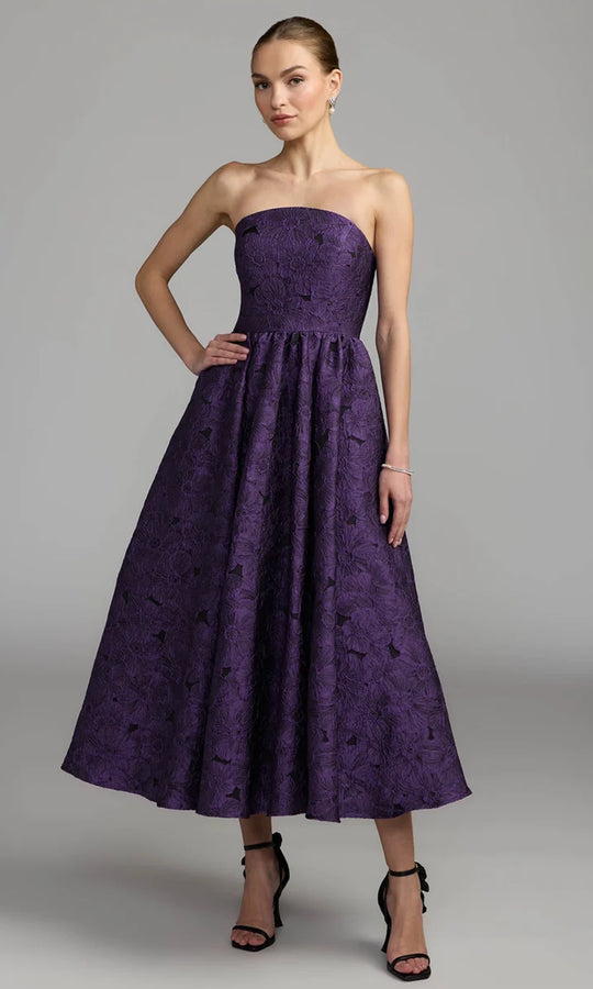 Ieena Duggal 27880 - Strapless Floral Brocade Midi Dress