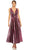 Ieena Duggal 30761 - Metallic Plunging V-Neck Prom Gown Prom Gown XS / Rose