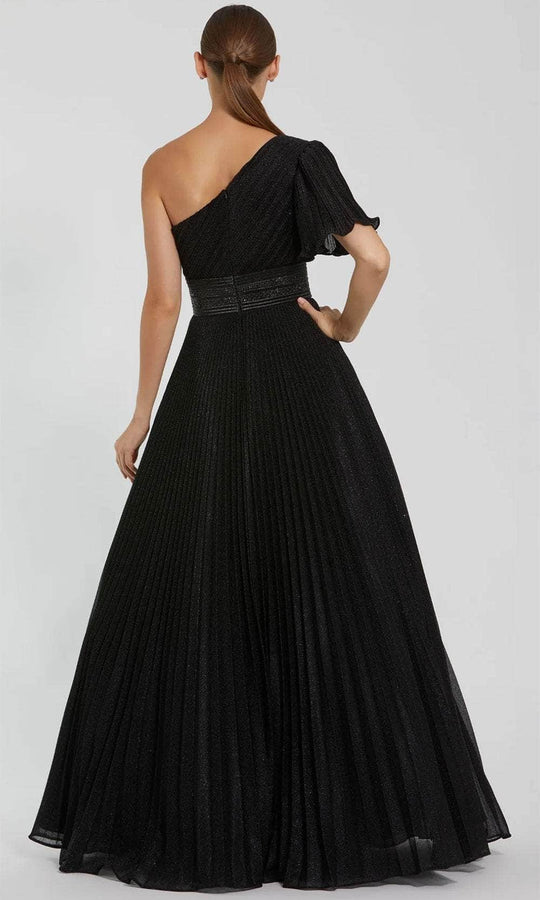 Ieena Duggal 30777 - Pleat-Detailed Asymmetric Neck Prom Dress