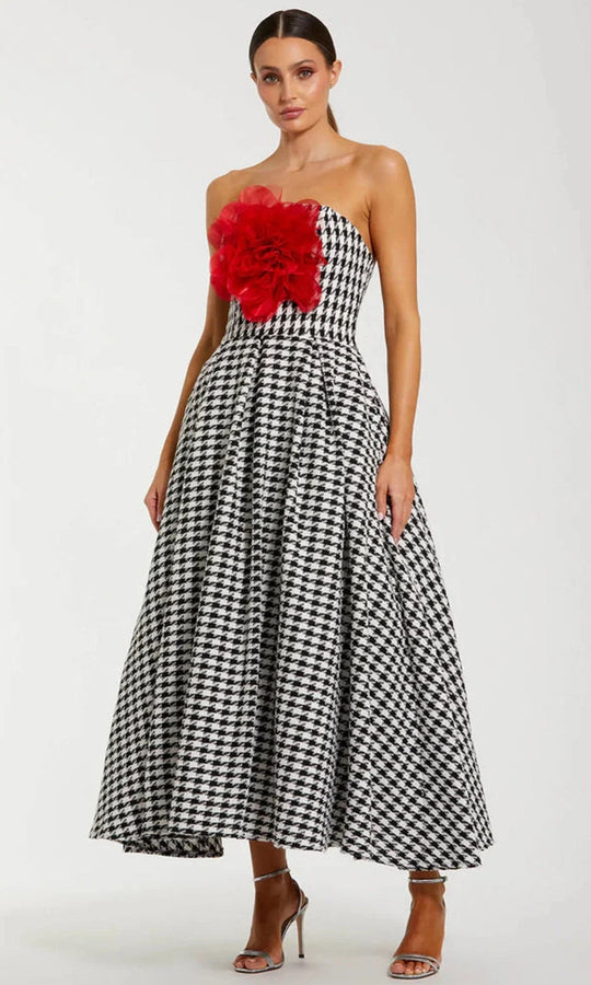 Ieena Duggal 37068 - Strapless Boucle A-Line Dress with Floral Bust