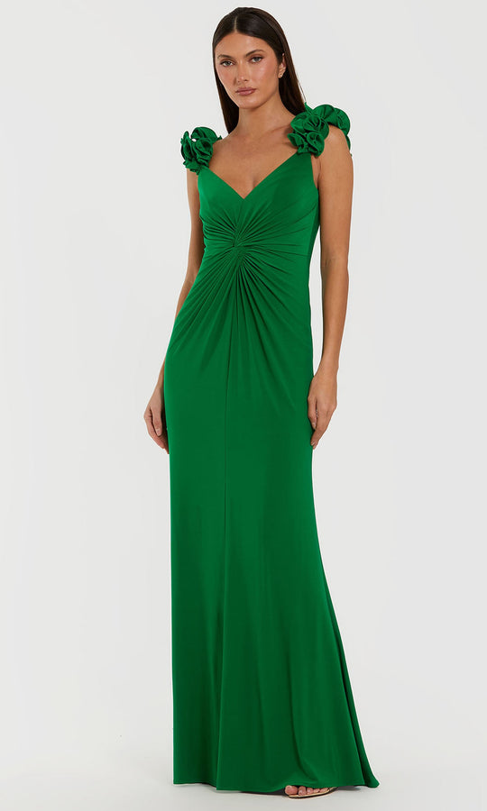 Ieena Duggal 44094 - Ruffled Strap Column Jersey Gown
