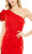 Ieena Duggal 49630 - Asymmetrical Neckline One Ruffled Sleeve Dress Prom Dresses