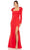 Ieena Duggal 49648 - Bow Detailed Sheath Evening Gown Special Occasion Dress 4 / Red