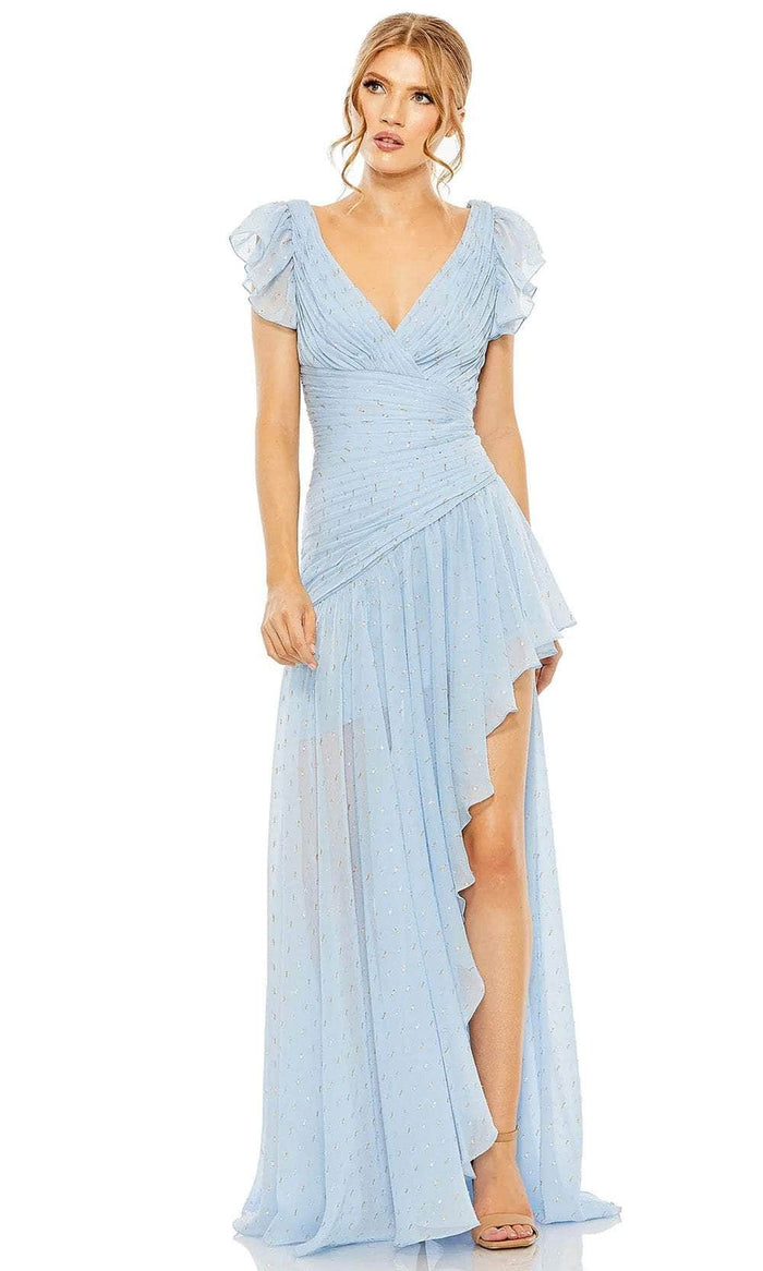 Ieena Duggal 49705 - High Low Chiffon Evening Dress Evening Dresses 0 / Ice Blue
