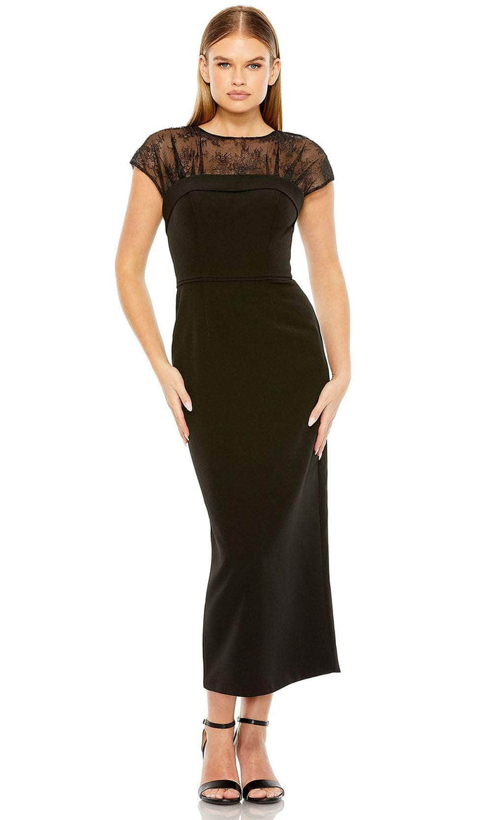 Ieena Duggal 49799 - Lace Illusion Jewel Formal Dress Special Occasion Dress 0 / Black